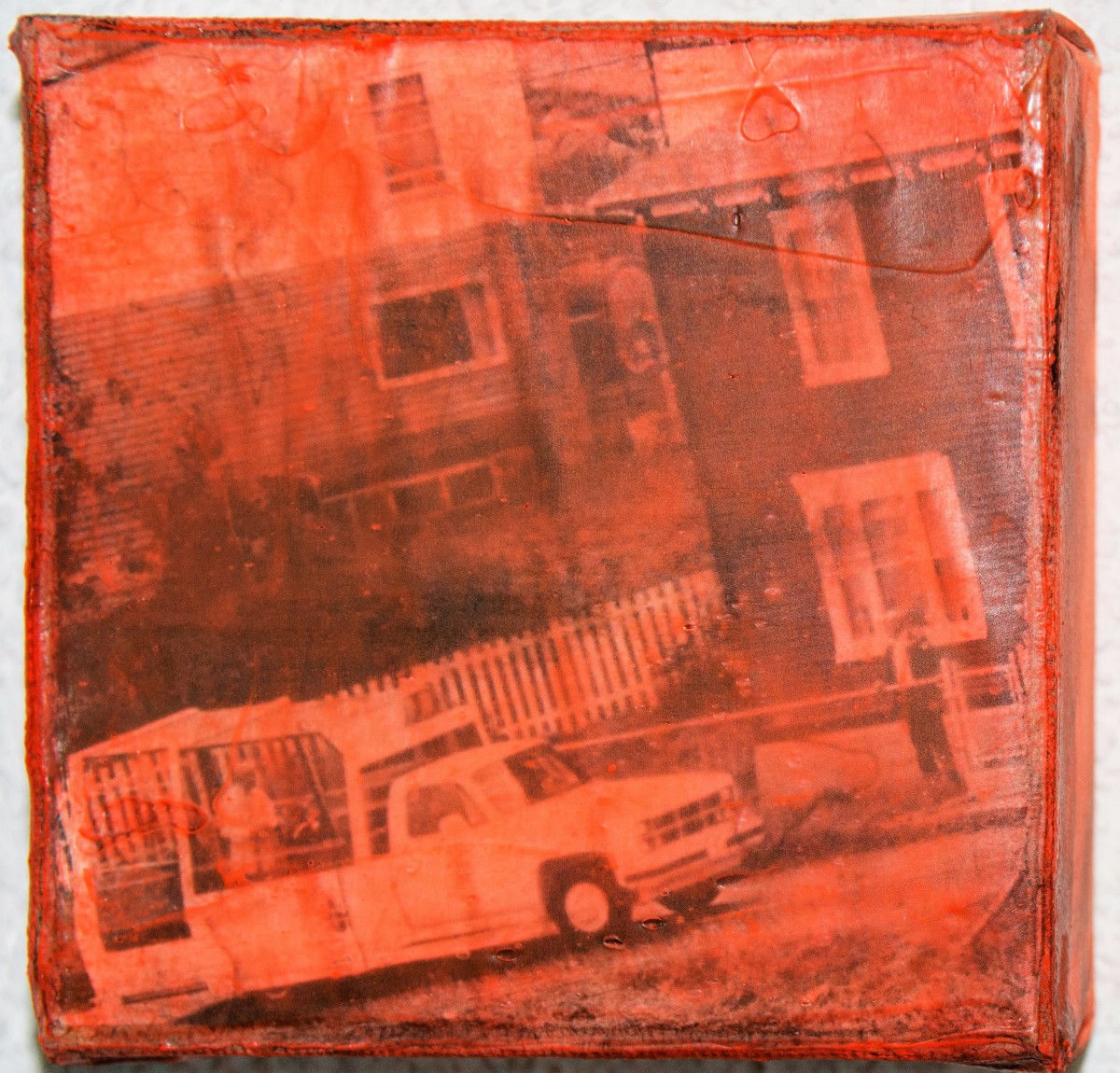 "the mission" - mischtechnik auf leinwand - 10 x 10 x 4 cm