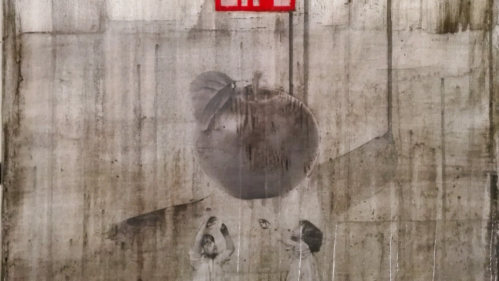 "life" - acryl, papier, kunstharz auf leinwand - 50 x 50 cm