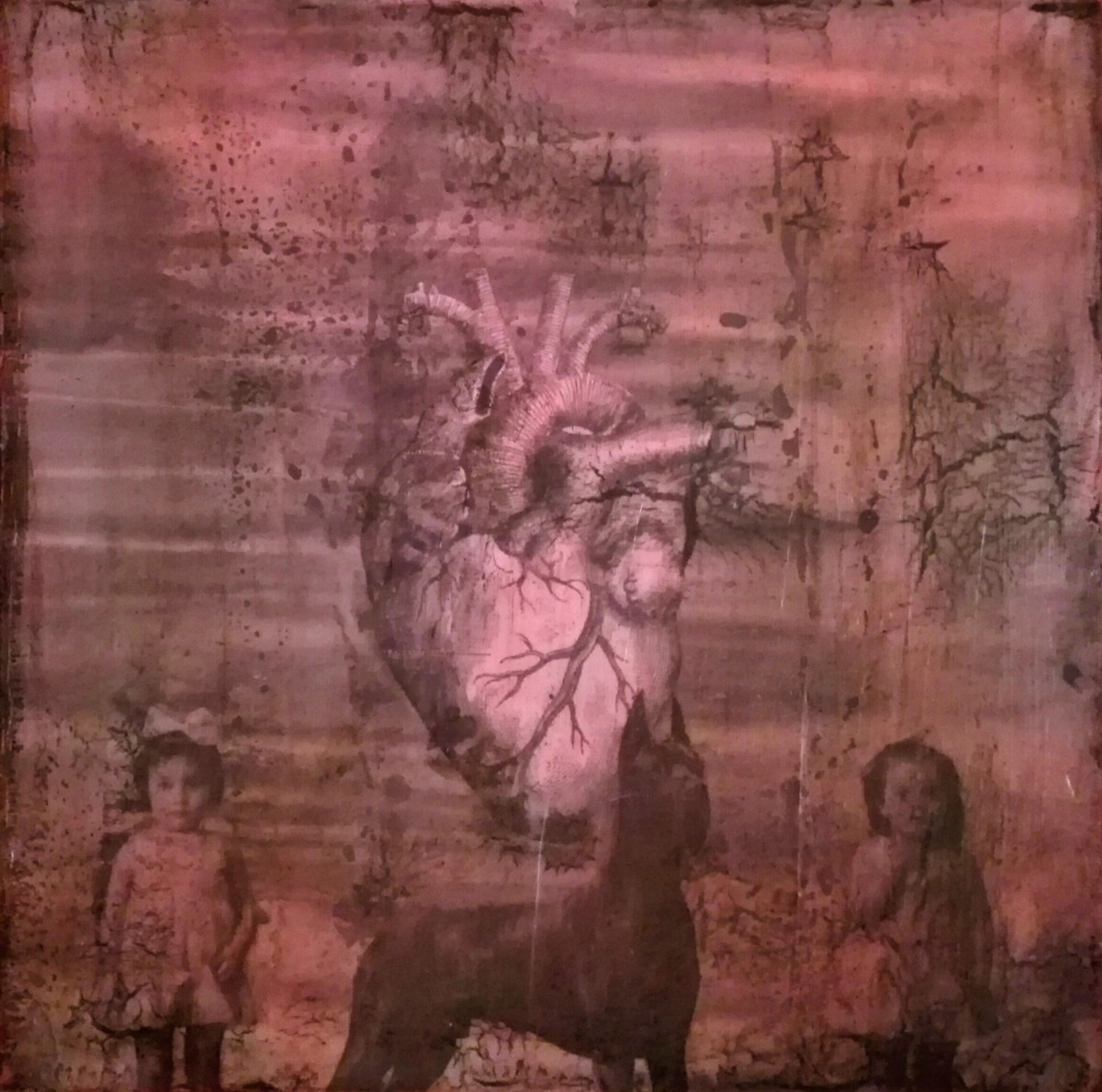 "in your mind, your heart is free (and in your heart, your mind is free)" - acryl, papier, kunstharz auf leinwand - 40 x 40 cm