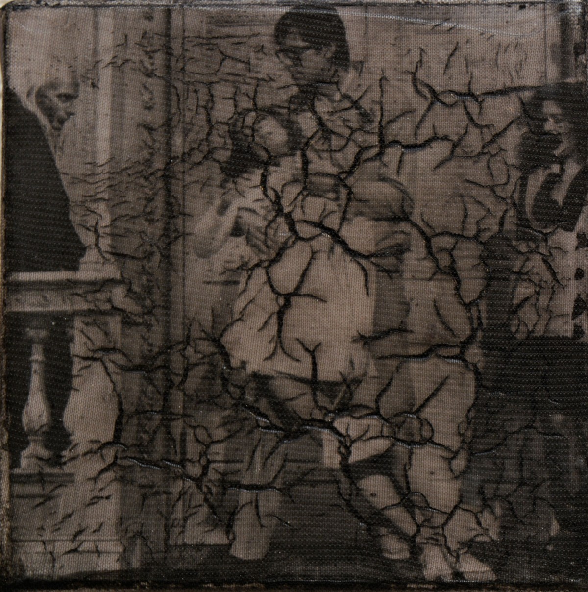 "at the frankenstein place", 2016, gewebe, acryl, kunstharz auf leinwand, 10 x 10 x 4 cm