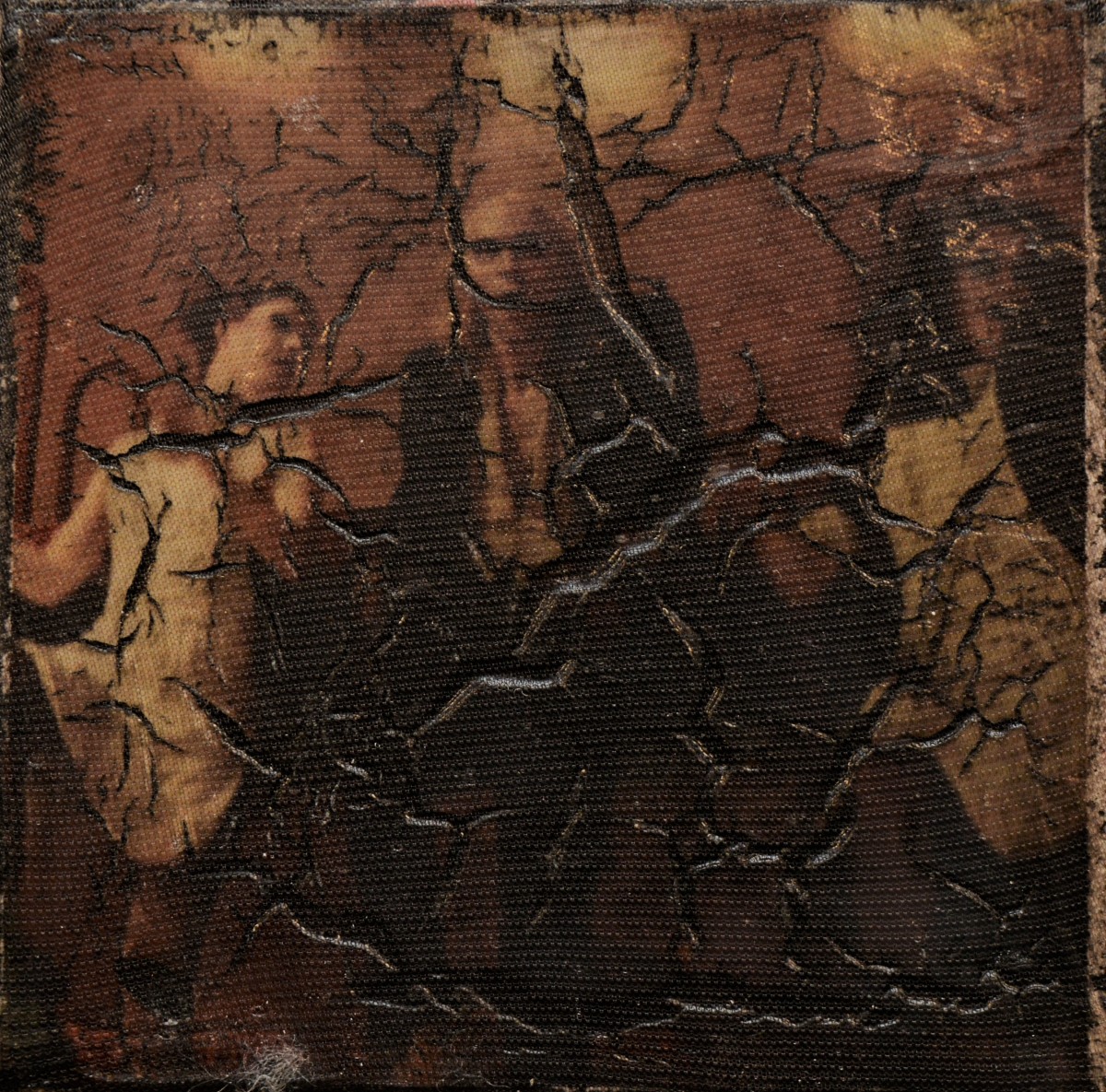 "the columbia-riffraff-magenta-thing", 2016, gewebe, acryl, kunstharz auf leinwand, 10 x 10 x 4 cm