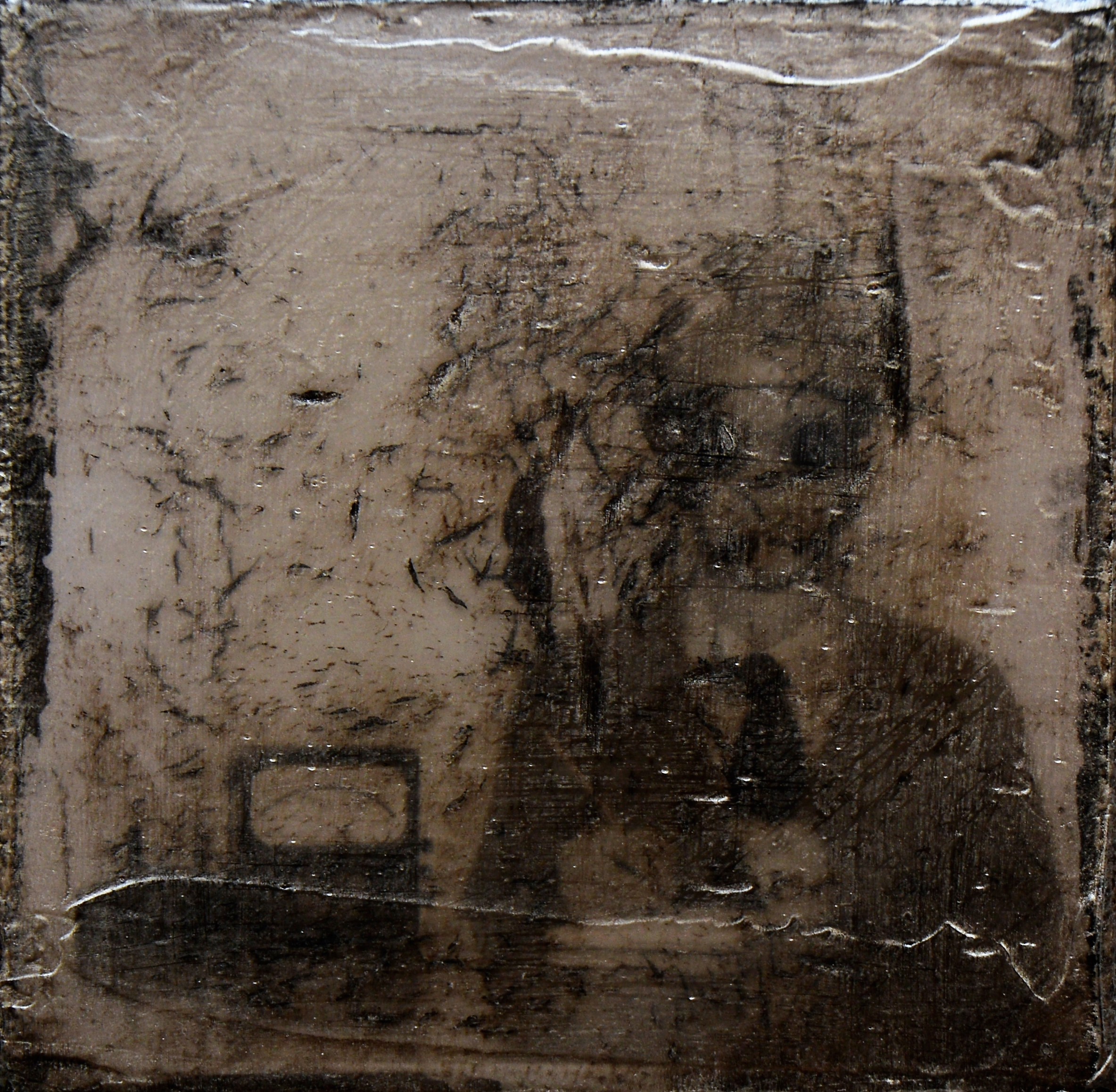 "box", 2016, acryl, kunstharz auf leinwand, 10 x 10 x 4 cm
