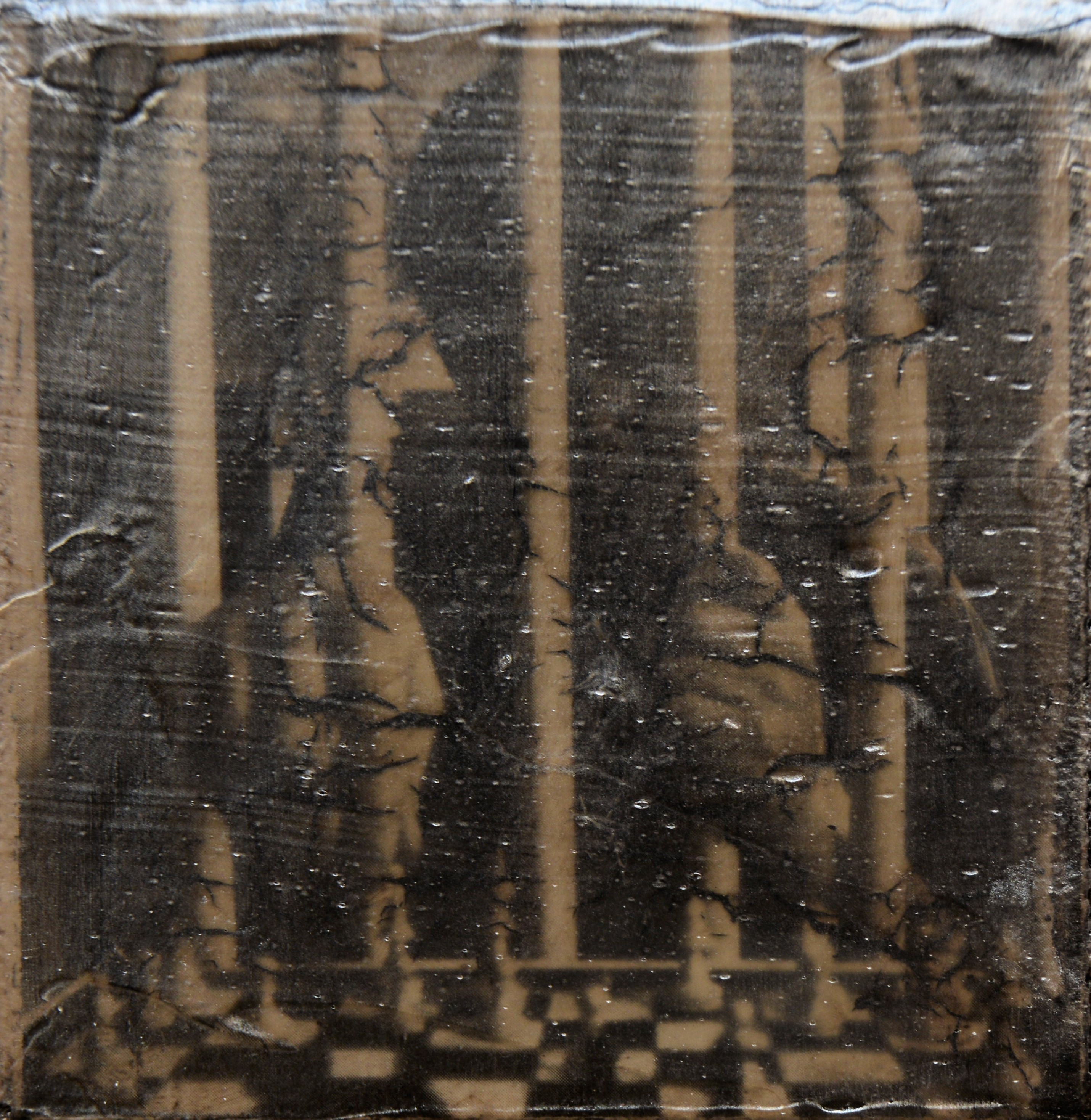 "prison chess", 2015, acryl, kunstharz auf leinwand, 10 x 10 x 4 cm