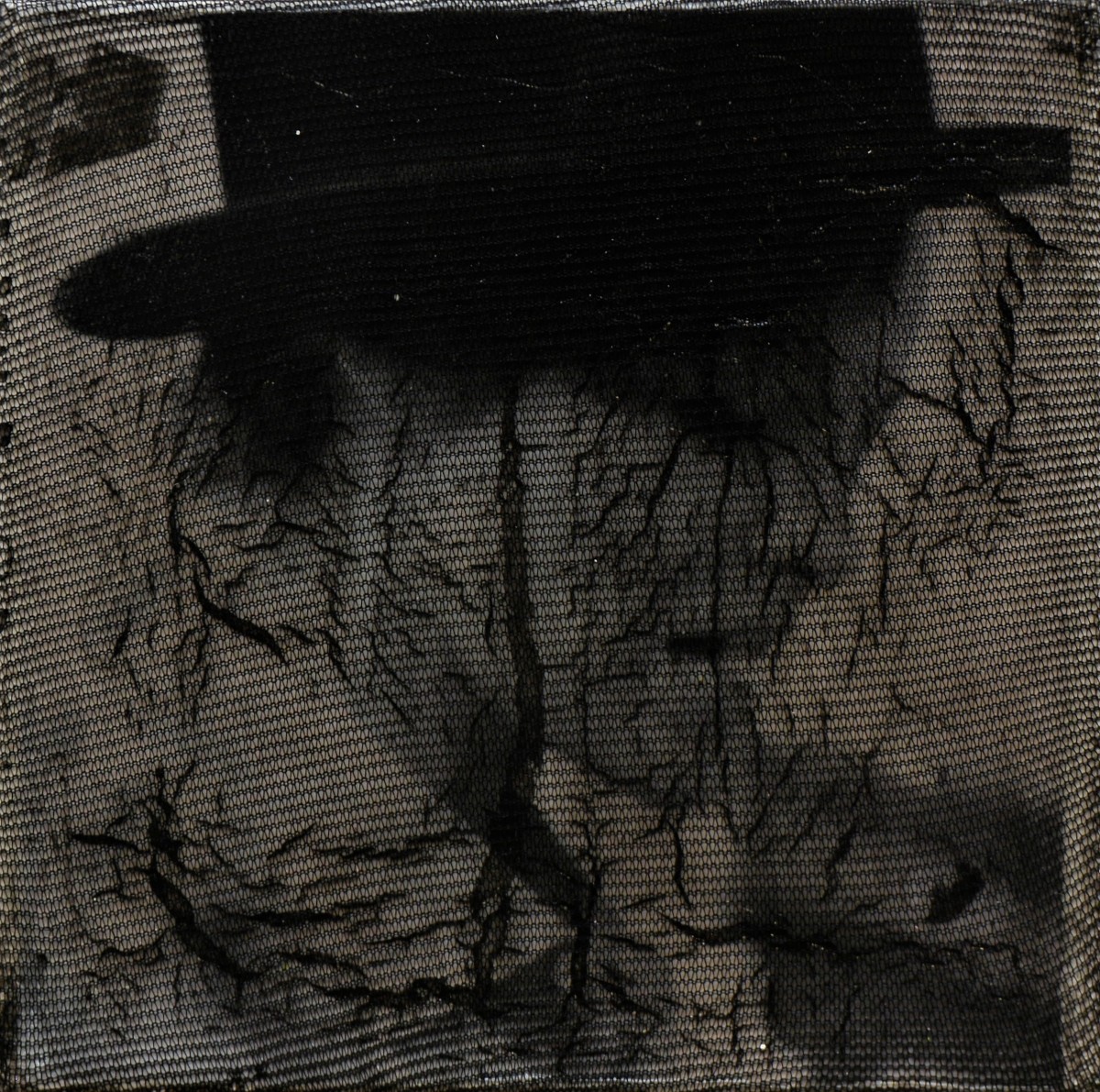 "romy mit hut", 2016, gewebe, acryl, kunstharz auf leinwand, 10 x 10 x 4 cm